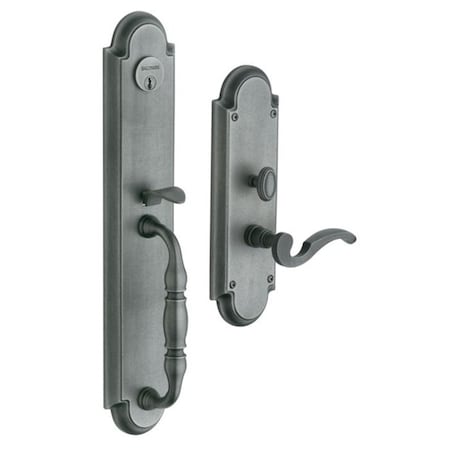 Baldwin Double Cylinder Entry Handlesets Distressed Antique Nickel 6544.452.LDBL